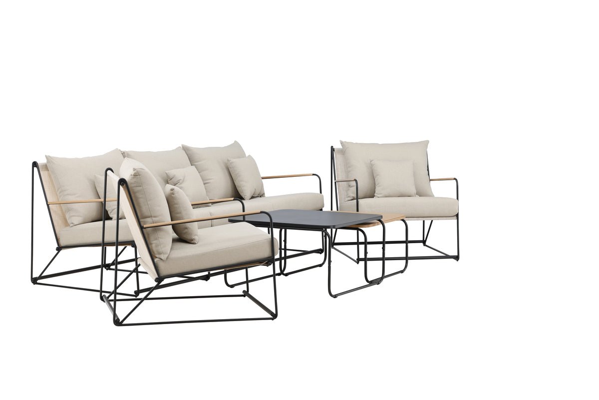 Garten Loungeset Santorini – wetterfest in mediterranem Design mit Kissen