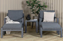 Garten Loungeset Tavira – 5-teiliges Outdoor-Sessel-Set in Schwarz