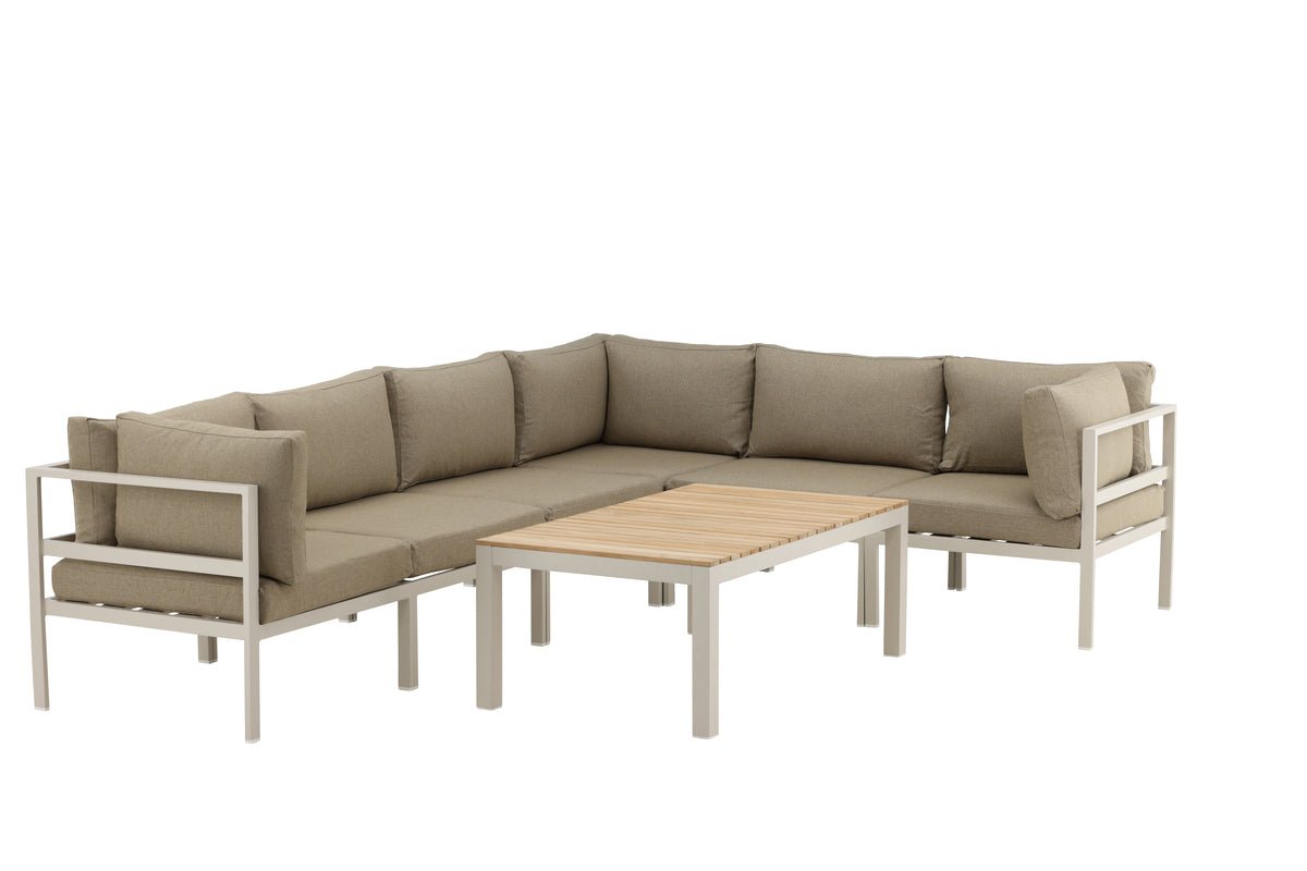 Gartenbank Modul Borelio - In beigem oder braunem Aluminium