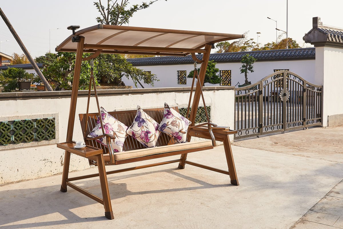 Gartenschaukel Vaska - Gartenbank mit Schaukelfunktion aus Aluminium