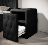 Josy Nachttisch Boucle Schwarz open
