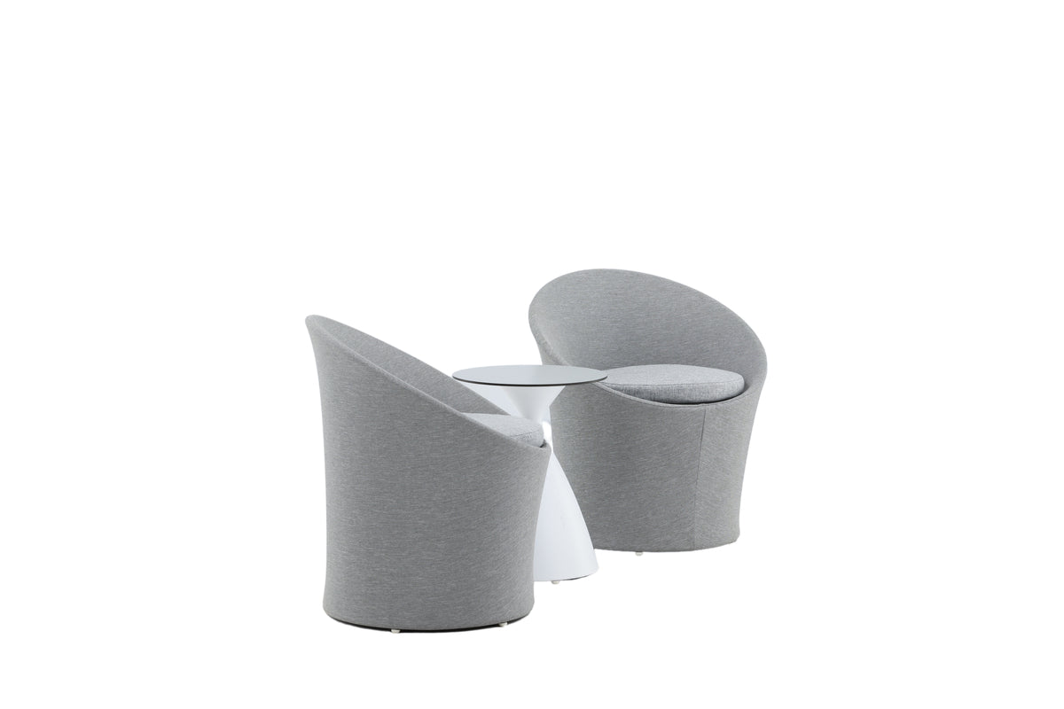 Loungeset Tanja - Grau/Weißes Set mit 2 Stühlen