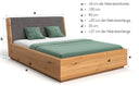 Designer Holzbett Cassian aus massiver Eiche mit Stauraum