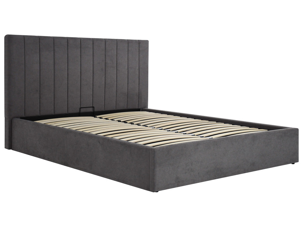 Designer Polsterbett Livia in Samt mit Stauraum