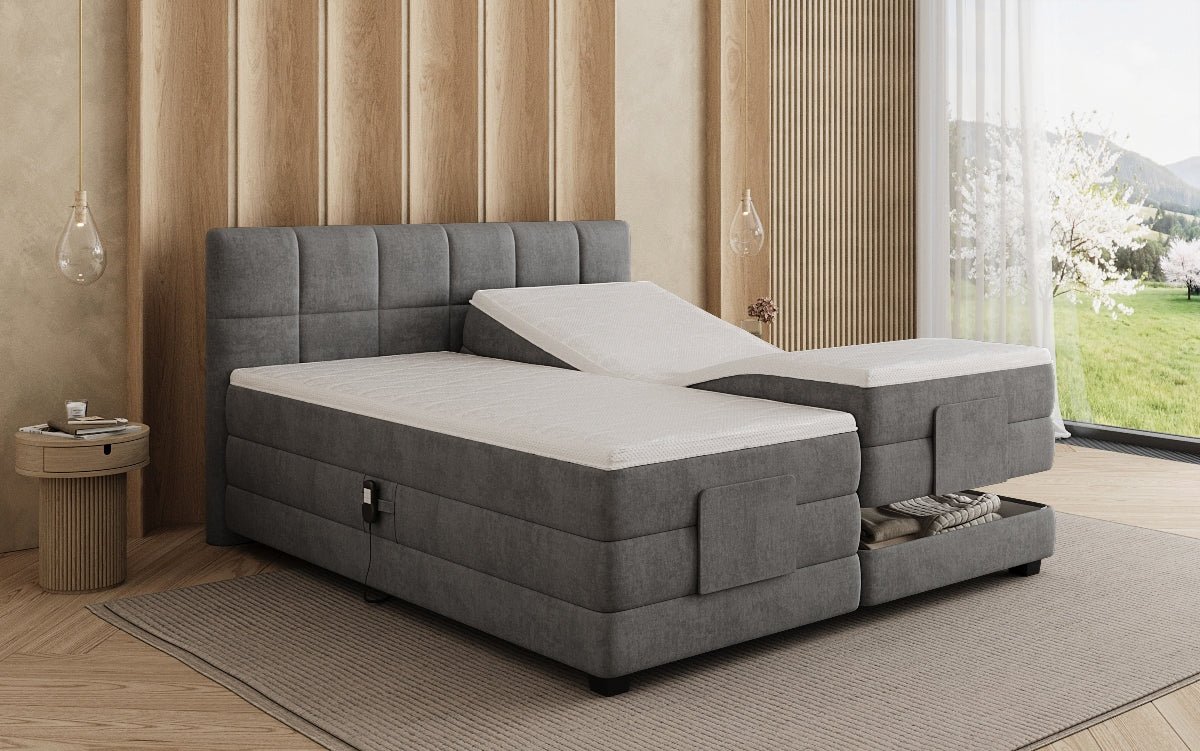 Boxspringbett Monaco - elektrisch verstellbar in Samt