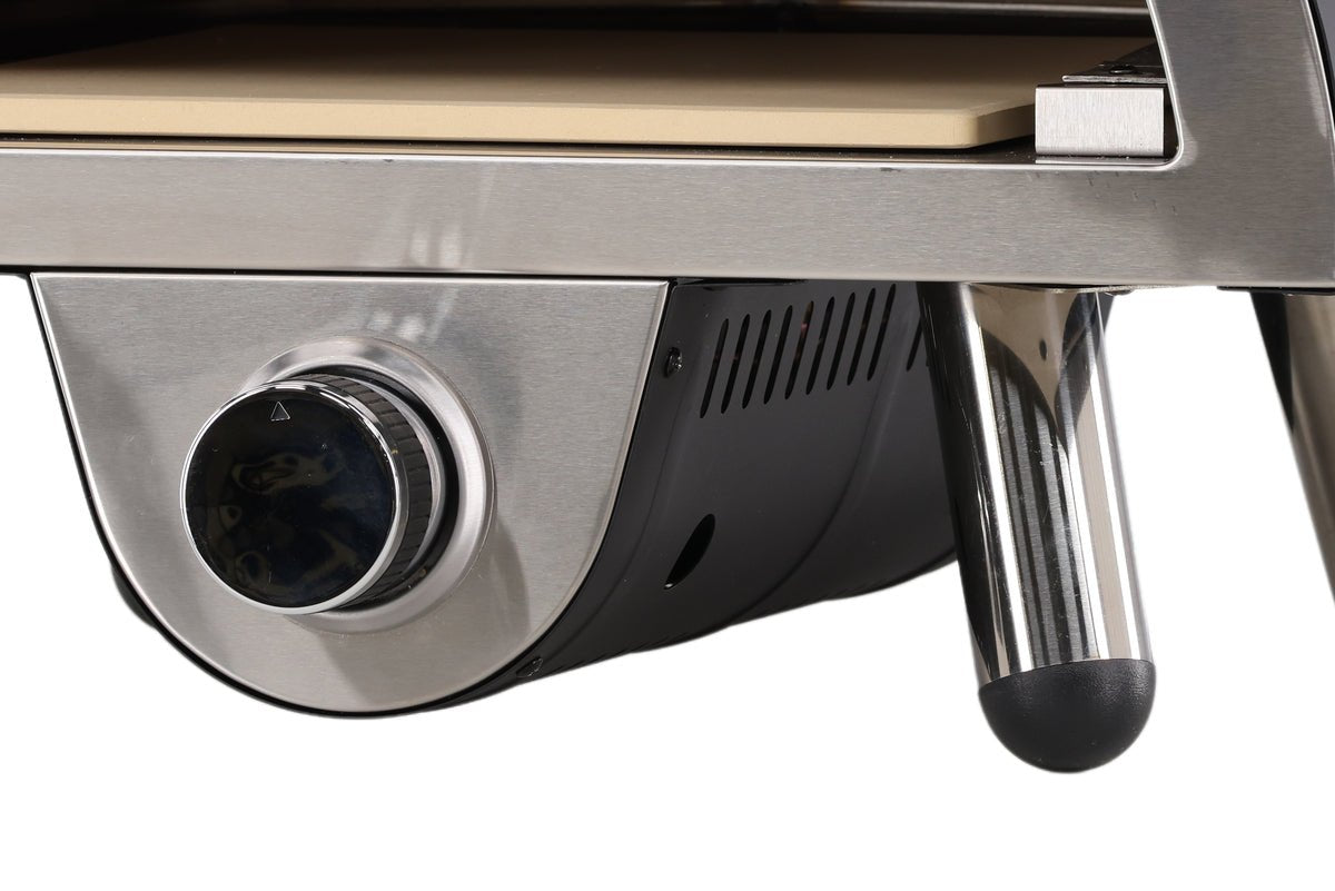 Pizzaofen Neapel - aus Stahl, Edelstahl und Keramik in Schwarz