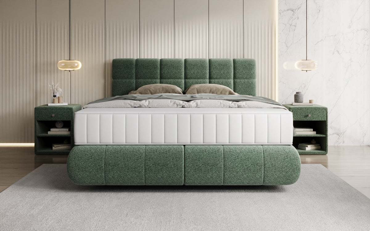 Boxspringbett Nala in Strukturstoff mit Schwebeoptik