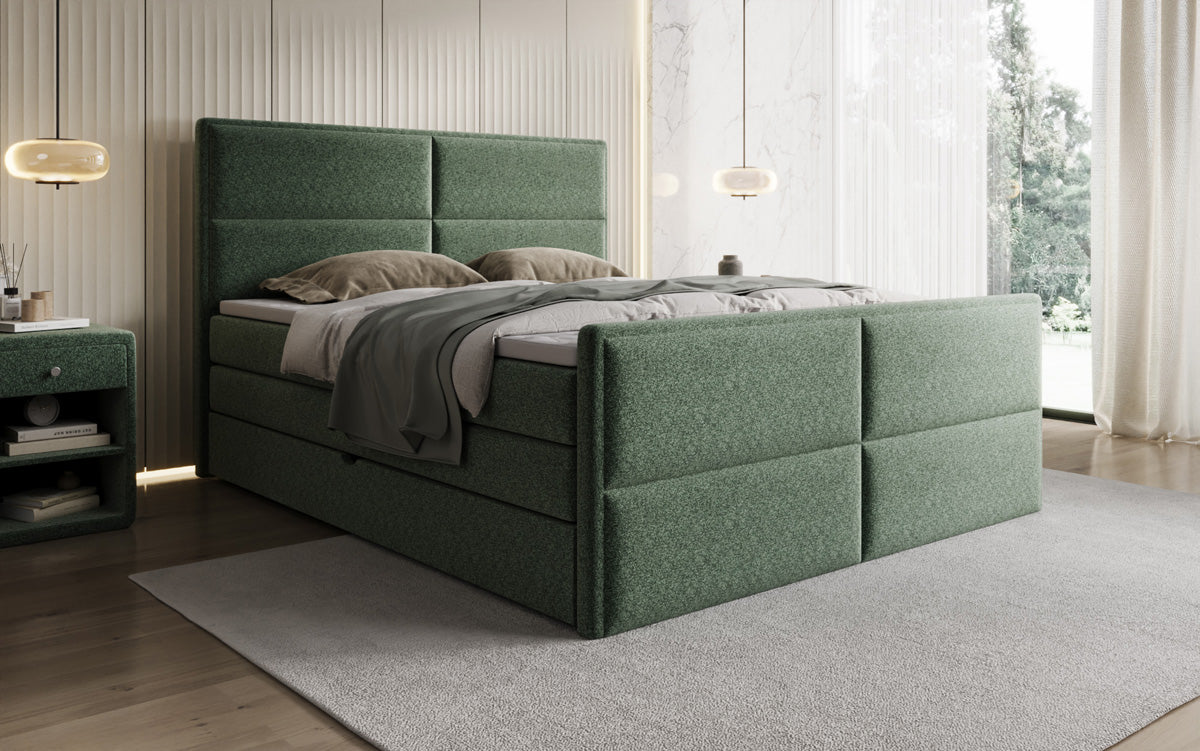 Boxspringbett Viola in Strukturstoff mit Stauraum