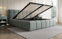 Designer Polsterbett Helena in Strukturstoff mit Stauraum