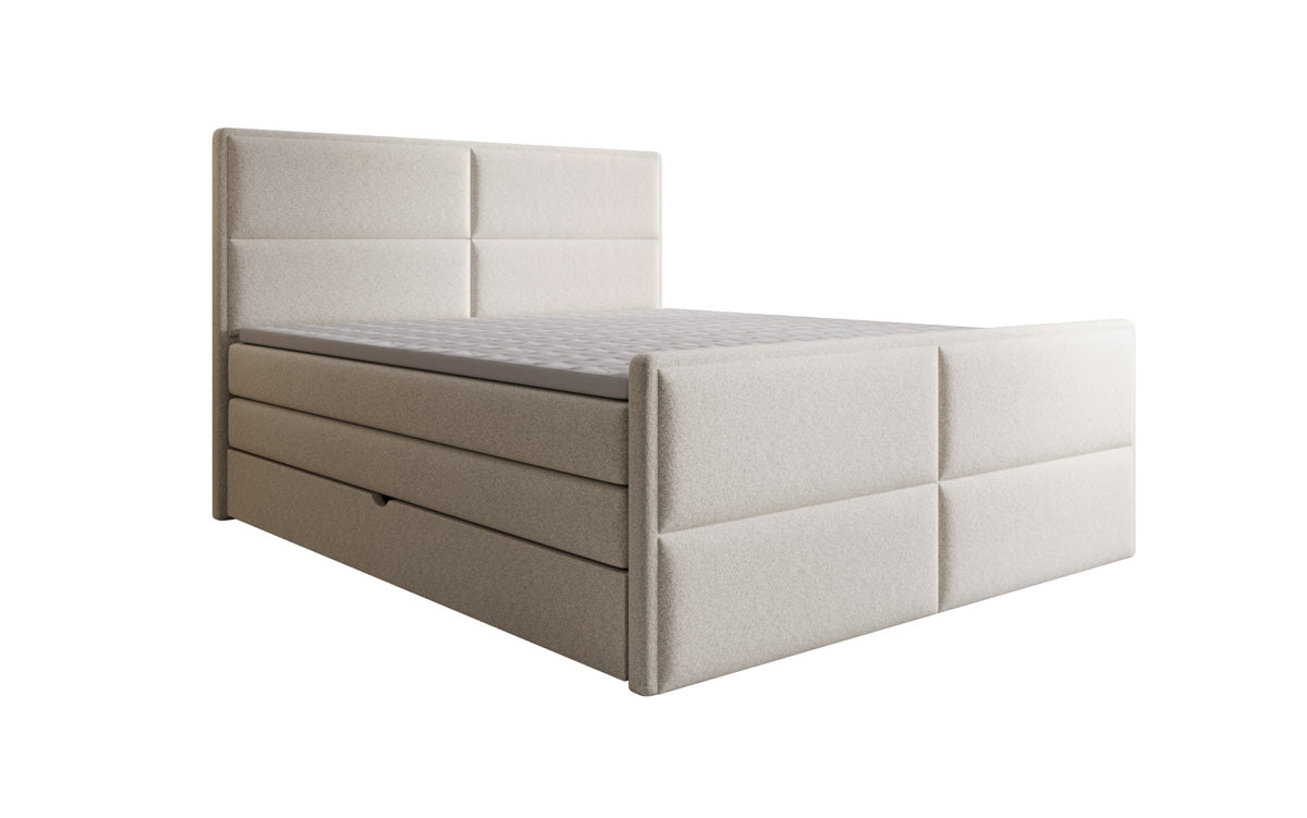 Boxspringbett Viola in Strukturstoff mit Stauraum