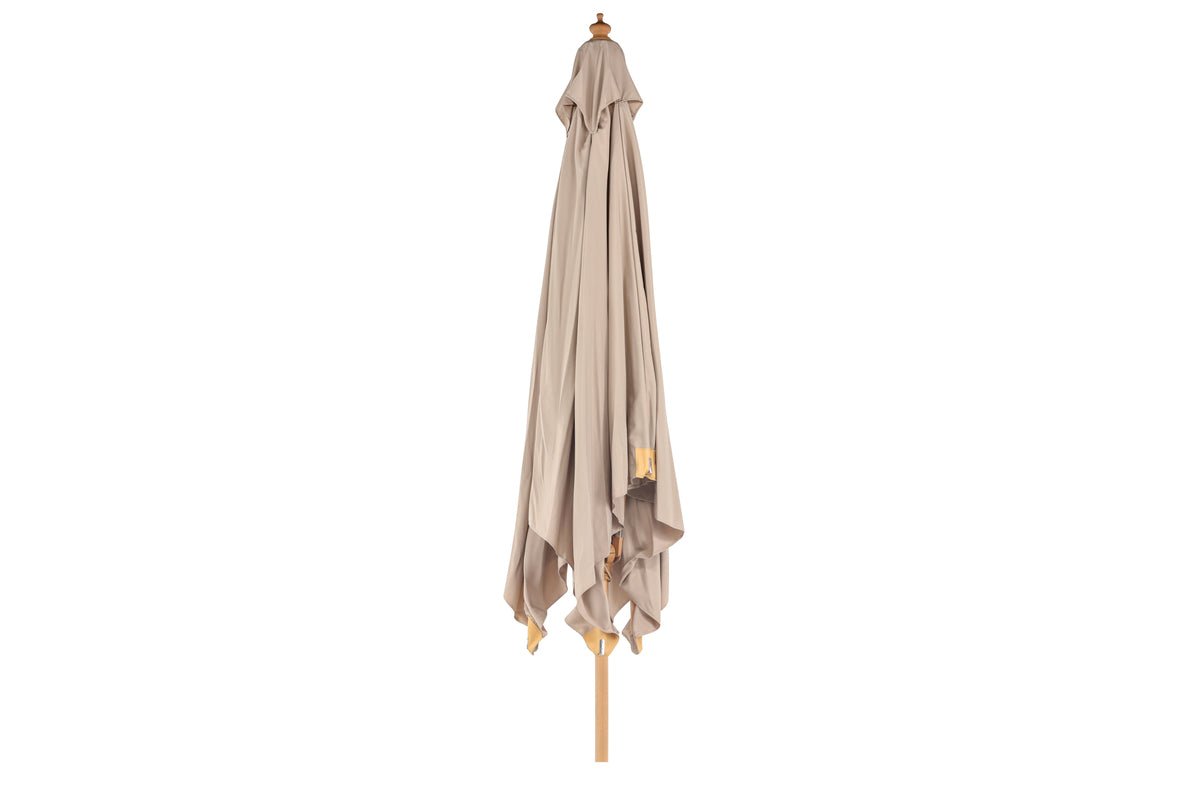 Sonnenschirm Albora – 300 x 300 cm in der Farbe Braun mit Buchengestell