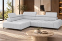 Ecksofa Volo in Chenille Hellgrau, Ottomane links – Ansicht 2