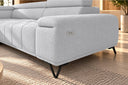 Ecksofa Volo in Chenille Hellgrau, Ottomane links – Ansicht 5