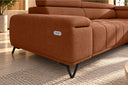Ecksofa Volo in Chenille Terrakotta, Ottomane rechts – Ansicht 5