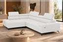 Ecksofa Volo in Chenille Weiß, Ottomane links – Ansicht 4