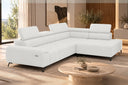 Ecksofa Volo in Chenille Weiß, Ottomane rechts – Ansicht 4