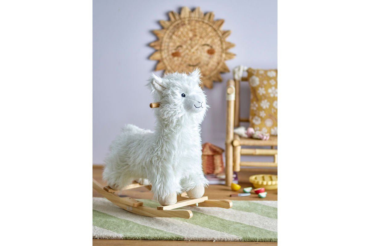 Schaukelspielzeug Malina - Lama aus Holz & Stoff für Kinder