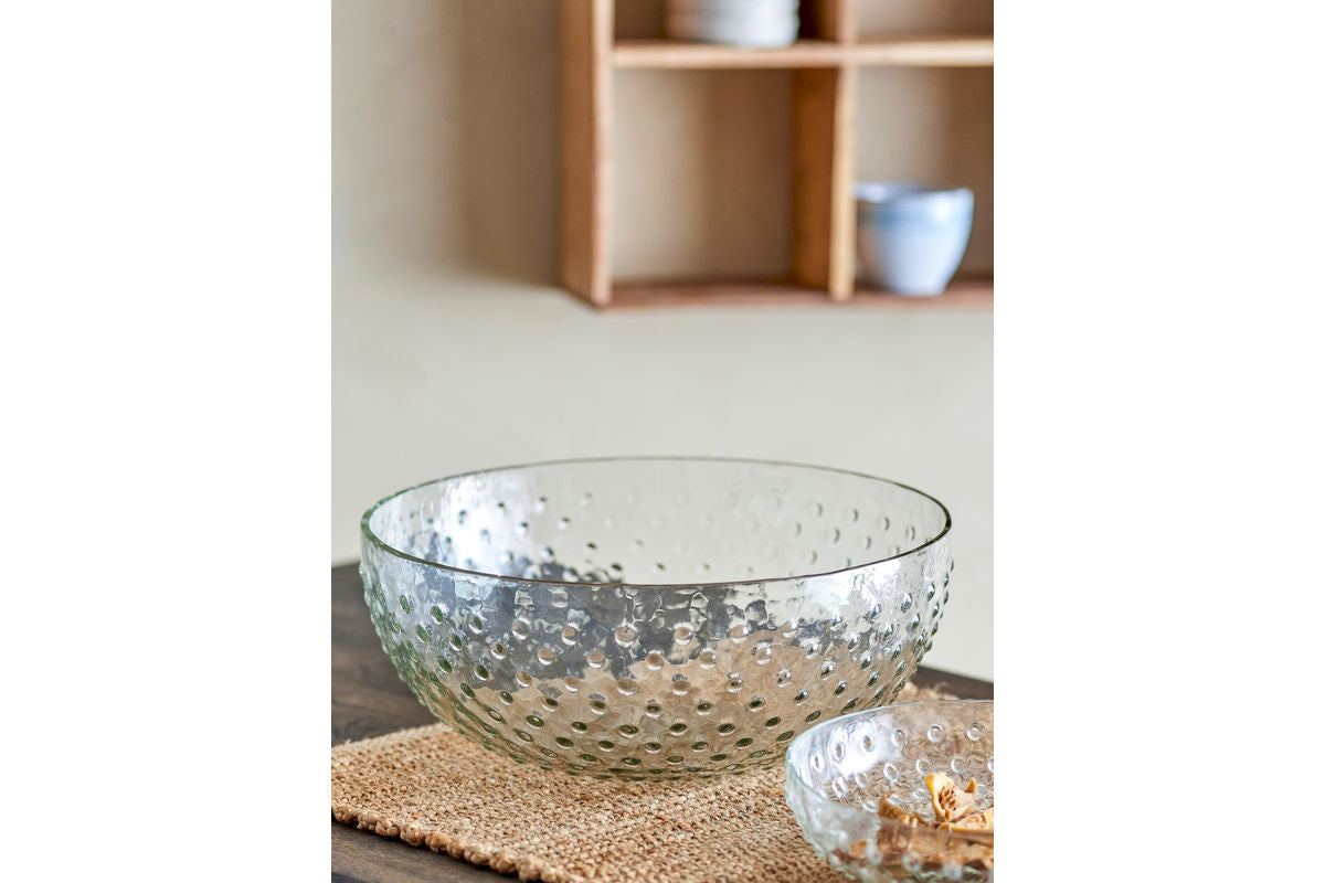 Sklenená misa Levi – recyklované sklo so štruktúrovaným povrchom