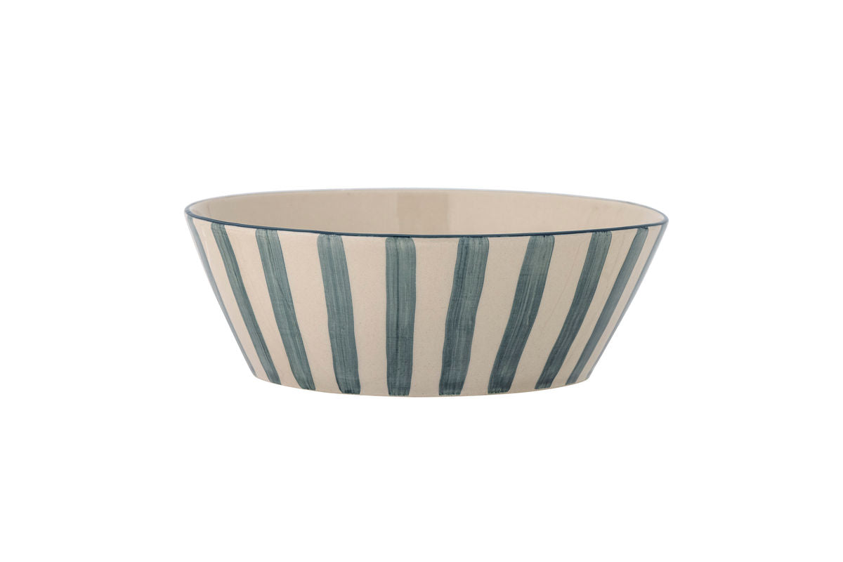 Miska Yogi – ručne maľovaná kamenina s pruhovaným vzorom