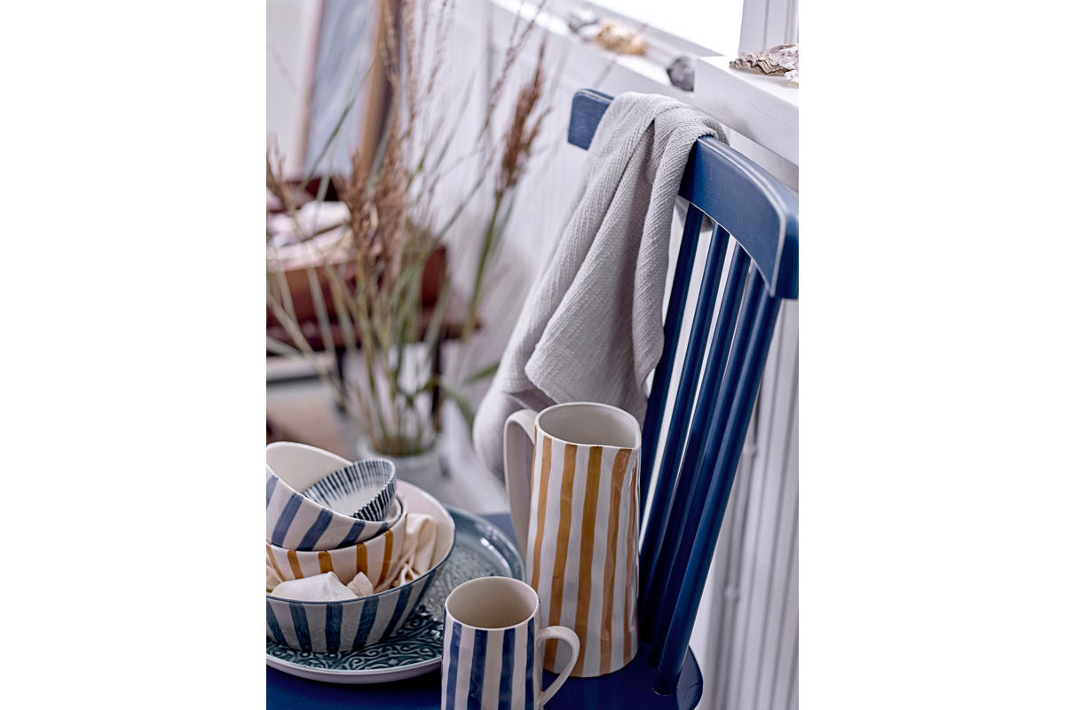 Miska Yogi – ručne maľovaná kamenina s pruhovaným vzorom