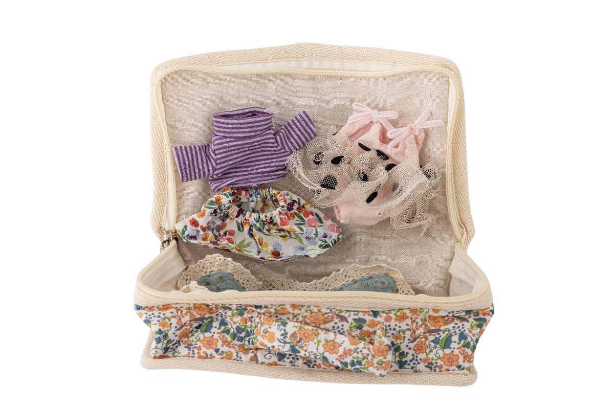 Textilná bábika „Luna“ s taškou – Farebná herná súprava z polyesteru