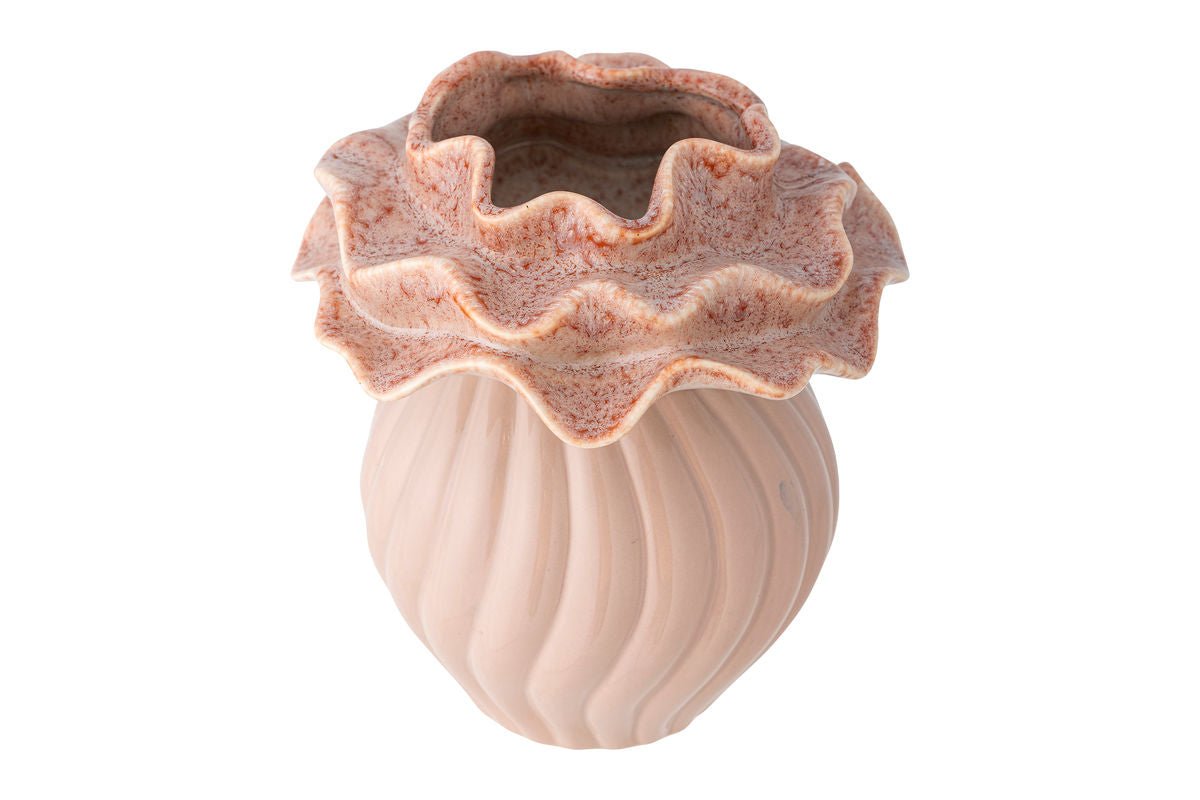 Vase „Rosélia“ – Roséfarbenes Steingut