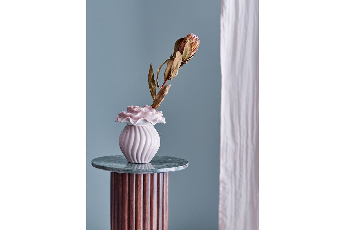 Vase „Rosélia“ – Roséfarbenes Steingut