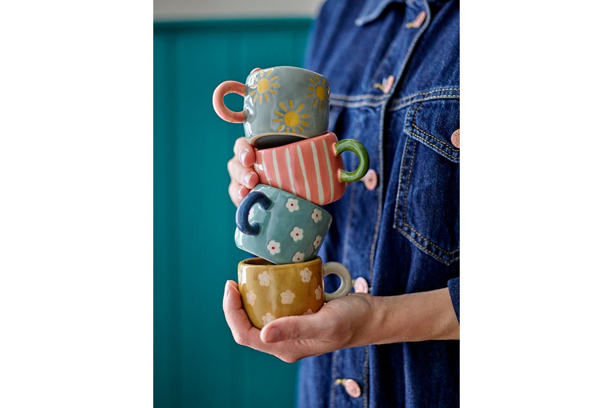 Tassen-Set Leni – Handbemaltes Steingut (4er-Set)