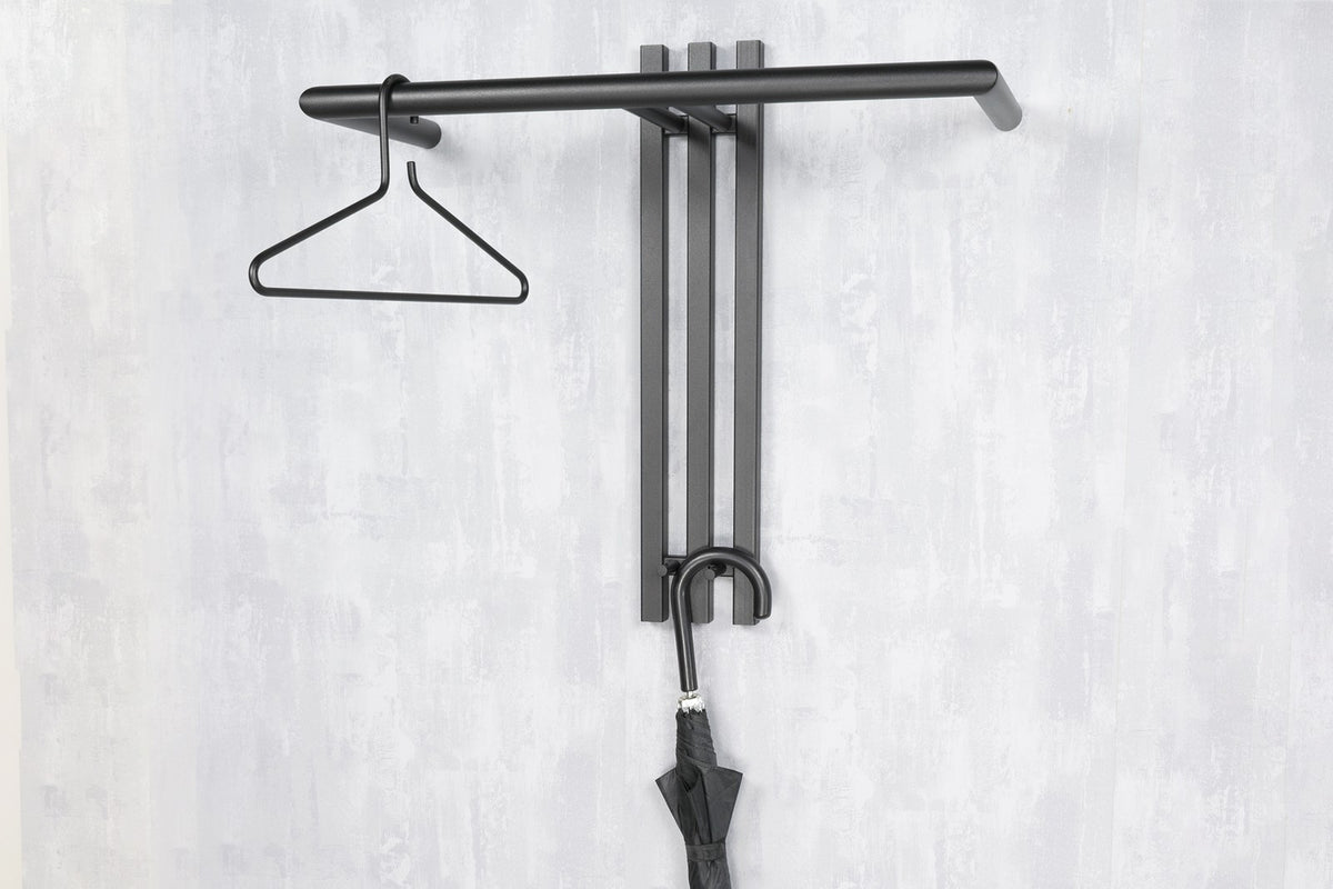 Designer Wandgarderobe Tarvi - Schwarz
