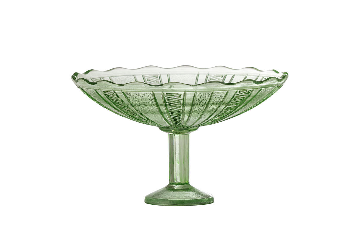 Sockelová miska Elsin – recyklované sklo v Zelená