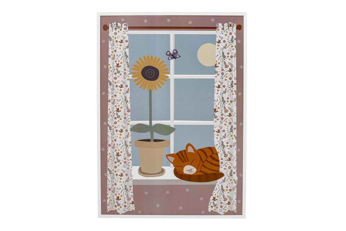 Nástenný obraz Jasmin - Dekorácia do detskej izby v bielom drevenom ráme