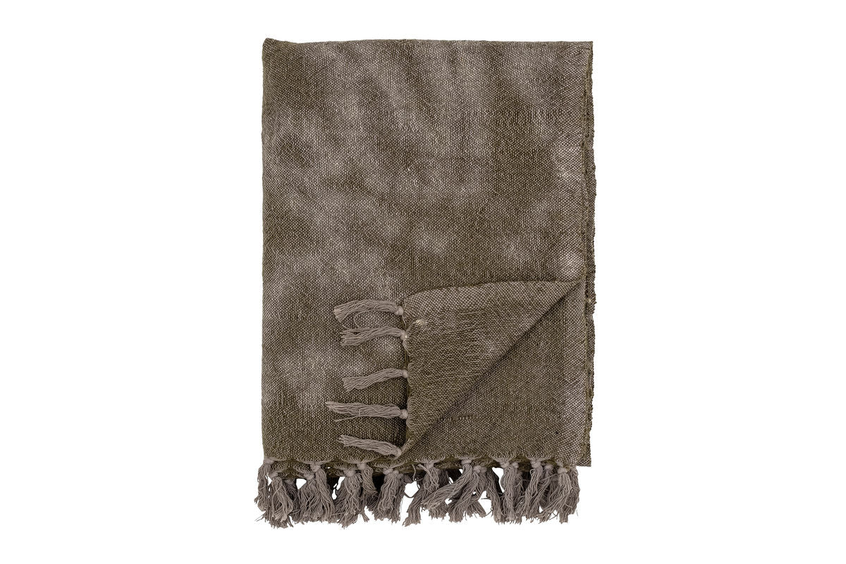 Prehoz na posteľ Cuba – batikovaný dizajn v Zelená z vlnenej zmesi