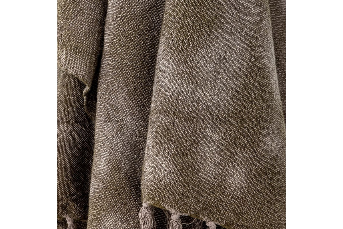 Prehoz na posteľ Cuba – batikovaný dizajn v Zelená z vlnenej zmesi