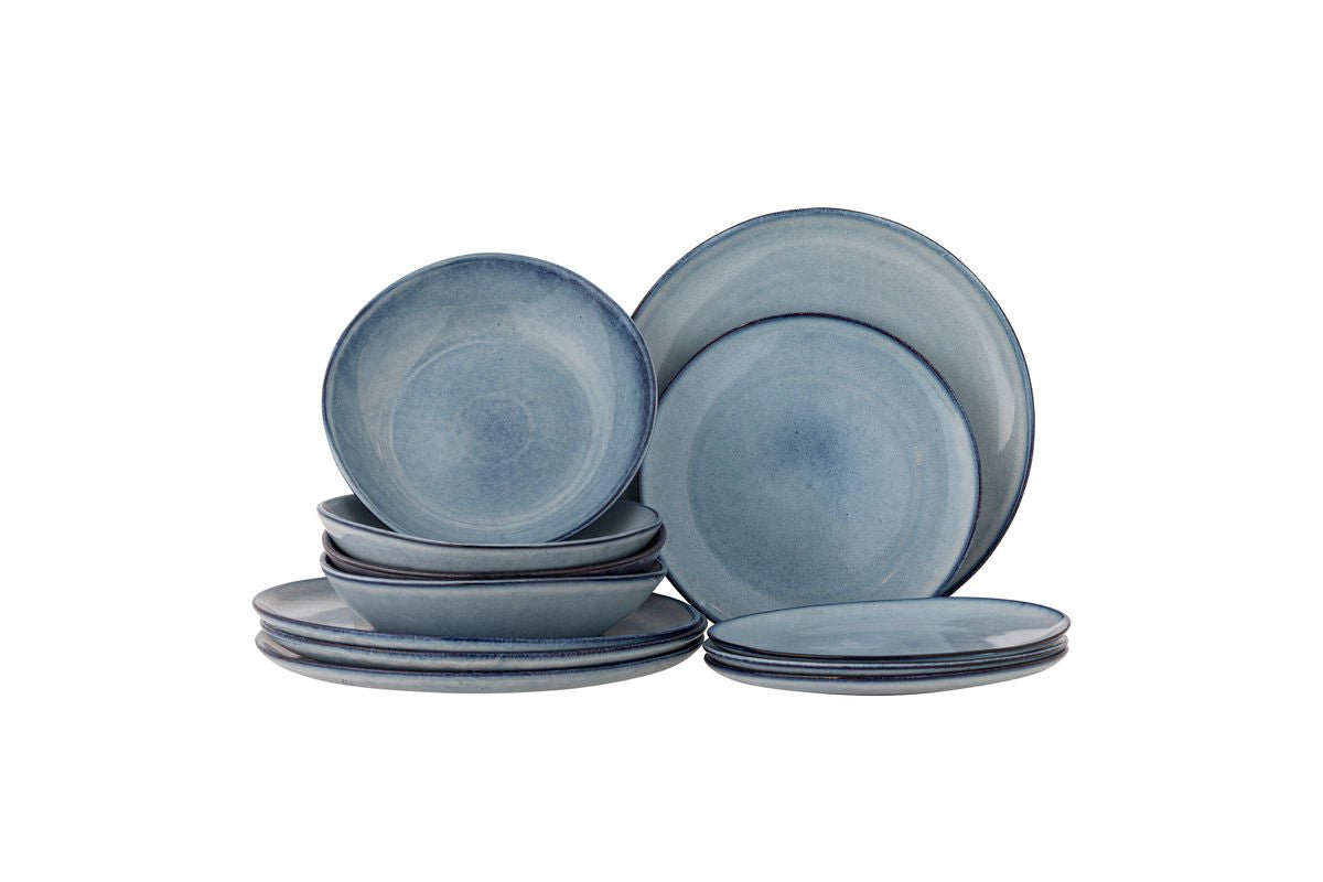 Súprava riadu Tokio – Škvrnitá glazúra s tmavým okrajom (12-dielna)