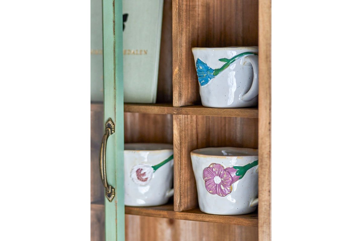 Súprava pohárov Kivon – kvetinový motív, kamenina (3-dielna)