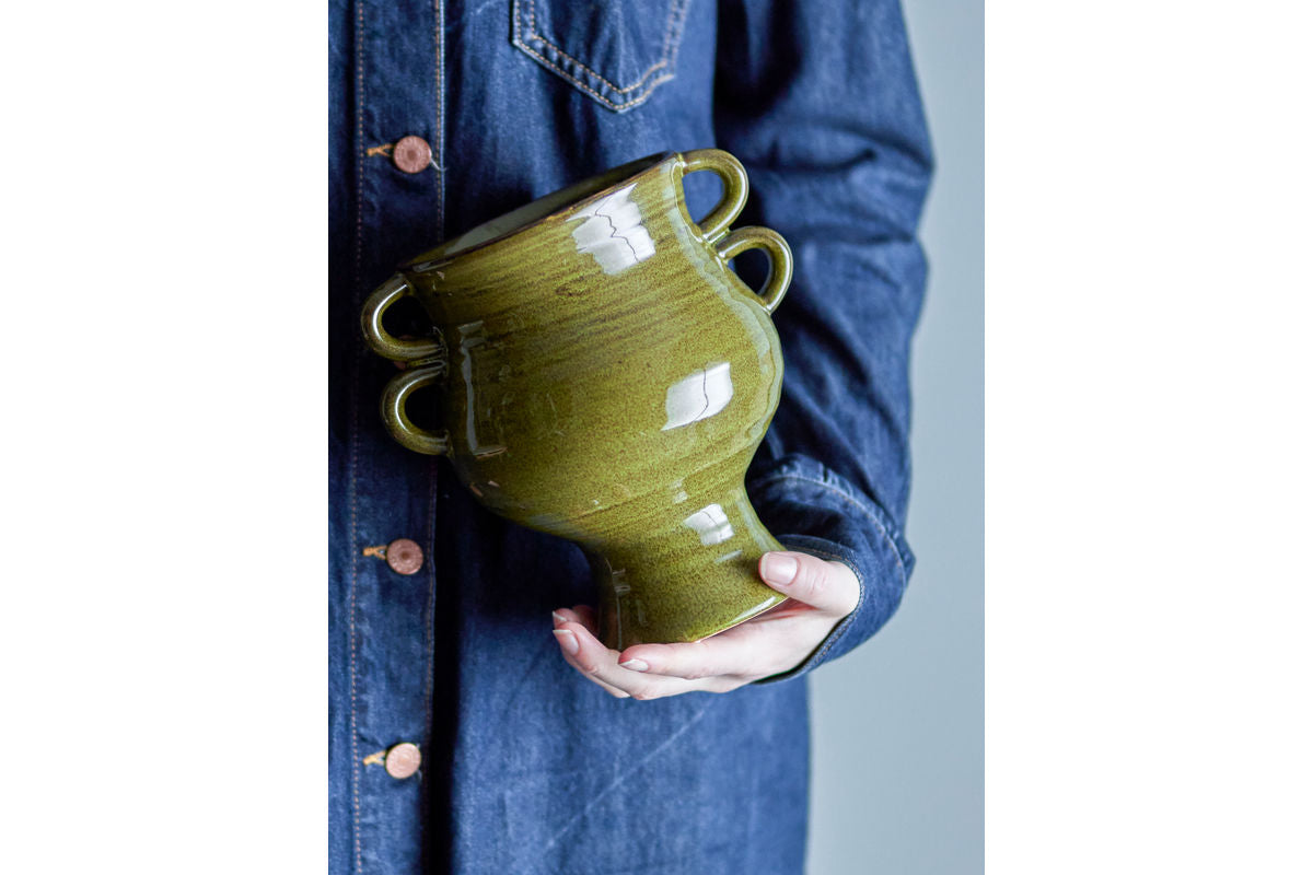 Kvetináč „Selari“ – zelená kamenina