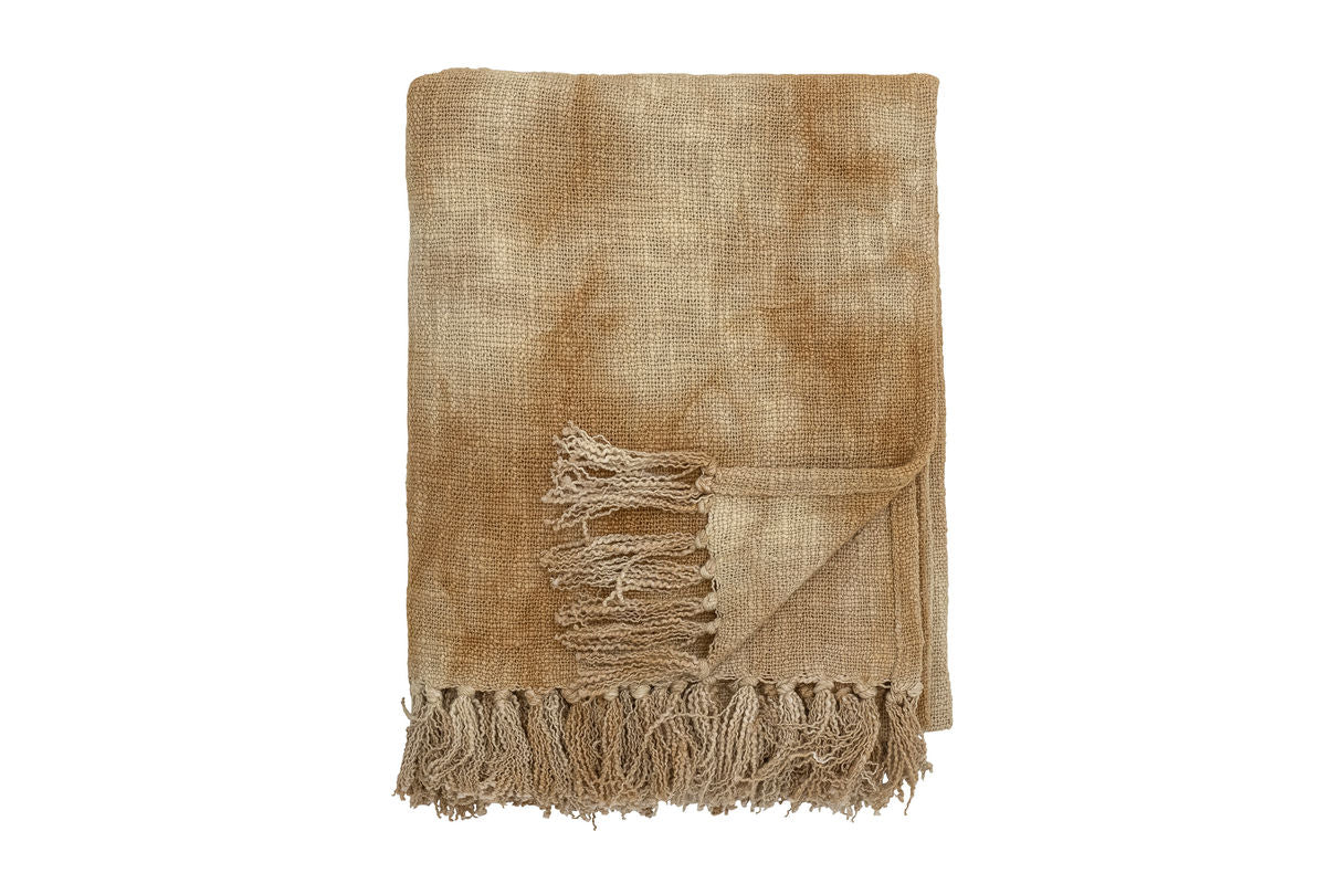 Prehoz na posteľ Romy – dizajn tie-dye v žltej farbe