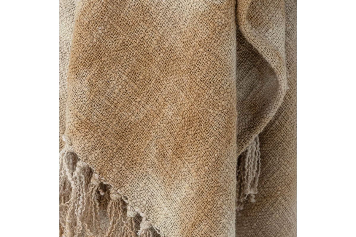 Prehoz na posteľ Romy – dizajn tie-dye v žltej farbe