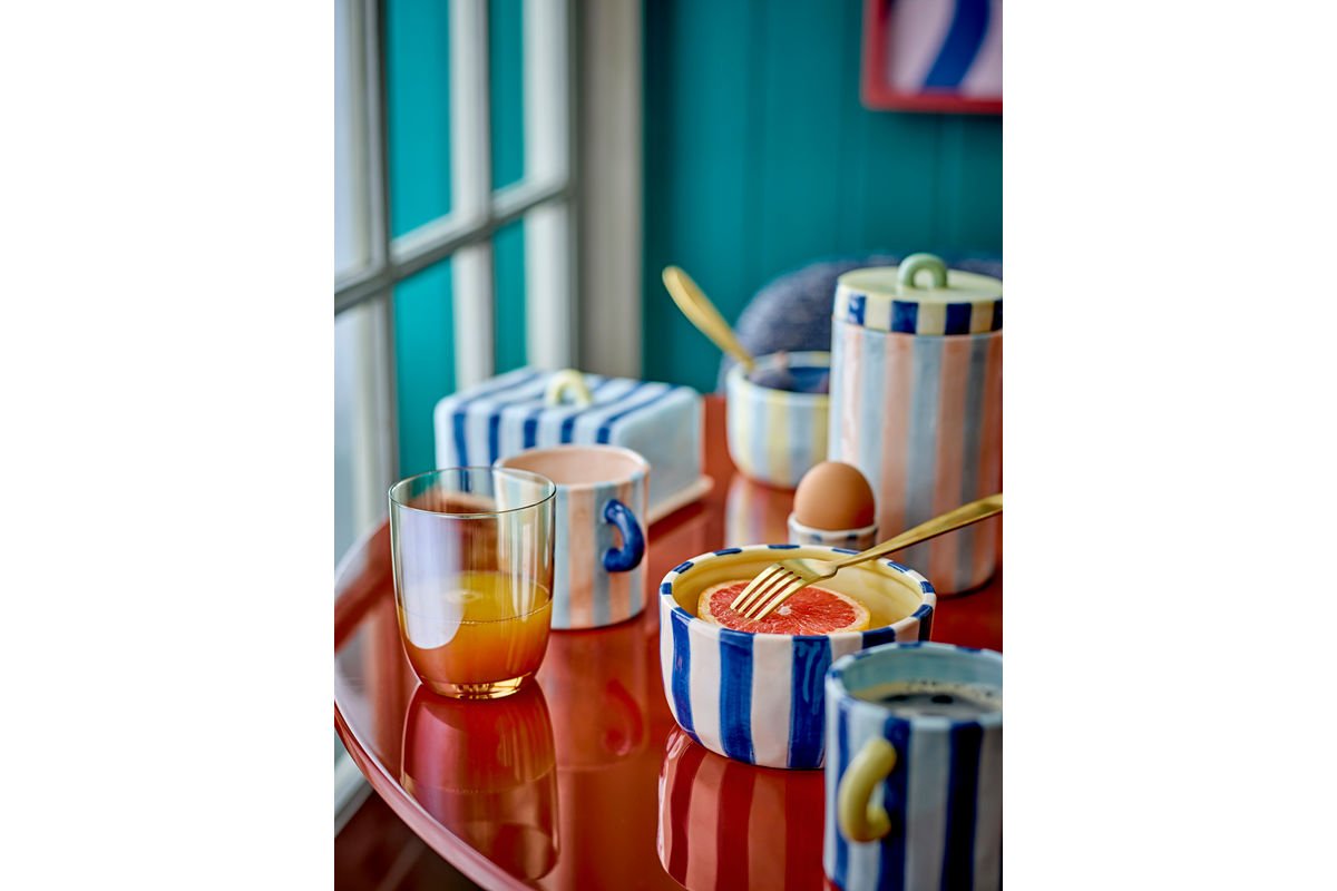 Poháre na nápoje Noemi – Sklo v bronzovej farbe s perleťovým okrajom (sada 4 ks)