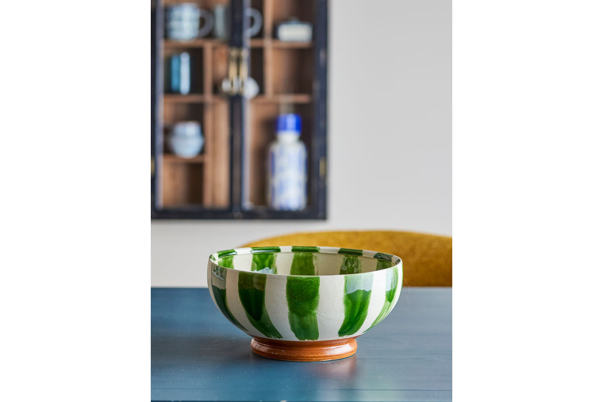 Miska Amara – ručne maľovaná kamenina s pruhovaným vzorom