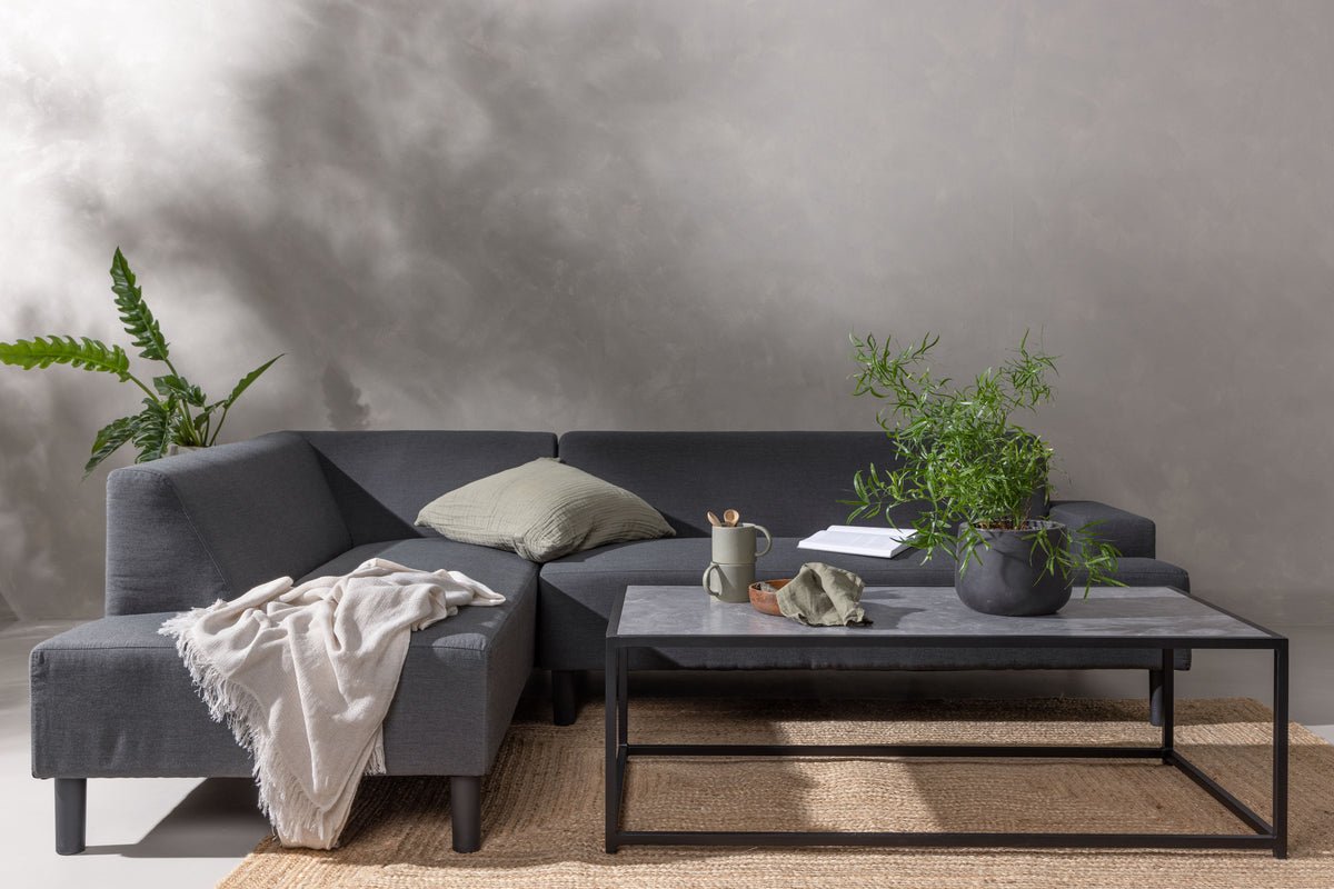 Záhradná sedacia súprava Kreta – s vodeodolnou látkou a stolom, odolná voči UV žiareniu