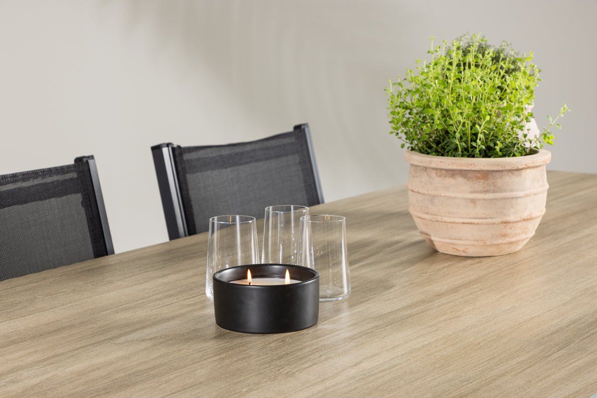 Záhradná jedálenská súprava Silva – 7-dielna záhradný nábytkový set v Czarny/Bielá