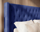 Designer Polsterbett Marlo in Samt – Blau
