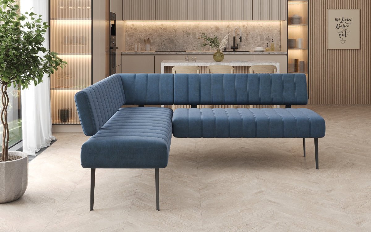 Gepolsterte Essbank Montero aus wasserabweisendem Samt mit Metallbeinen