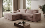 Designer Ecksofa Lugo in Cord – Rosé – Links