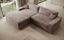Designer Ecksofa Lugo in Cord – Blush – Links