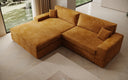 Designer Ecksofa Lugo in Cord – Amber – Links