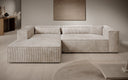 Designer Ecksofa Vasto in Cord – Beige – Links