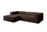 Designer Ecksofa Vasto in Cord – Braun – Links