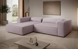 Designer Ecksofa Vasto in Strukturstoff – Taupe – Links